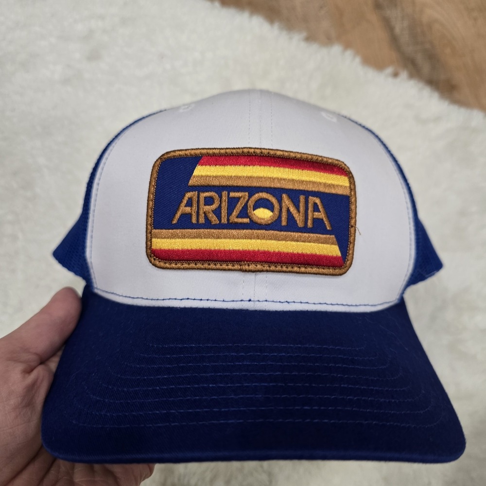 Iconic Arizona Retro Trucker Hat Blue/White Richardson Snapback‎ Cap Unisex NEW